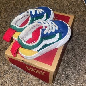 Old Skool Elastic (Vans Yacht Club) Blue/Green Toddler Shoes